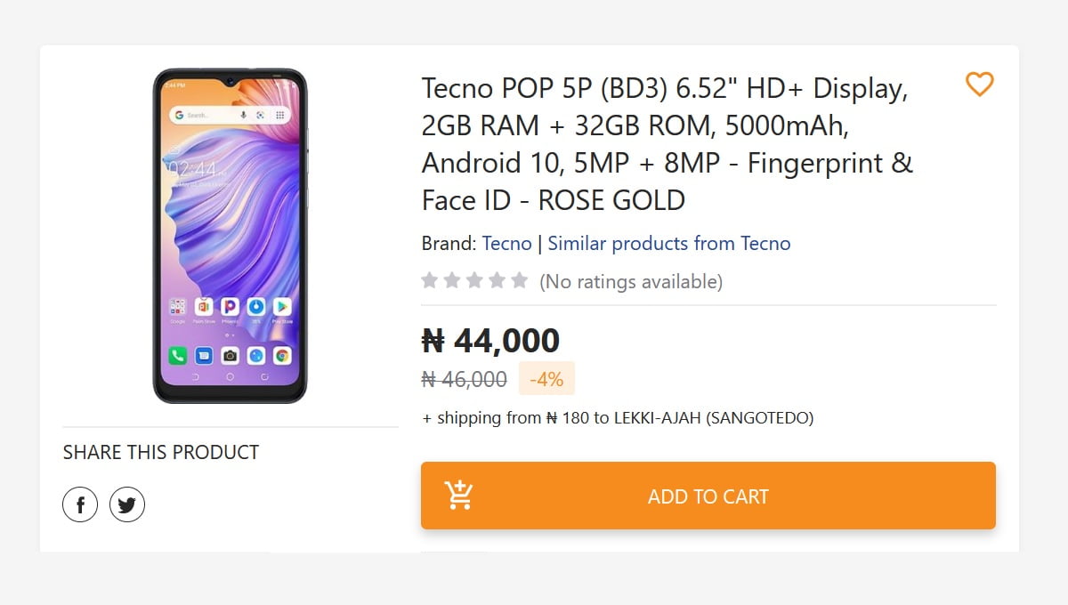 Tecno Pop 5p With Android 10 Go Edition Launched In Nigeria Techandroids